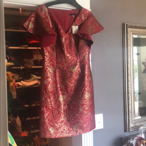 Deep red Trina Turk Cocktail dress Size 10 - Picture 3 of 3